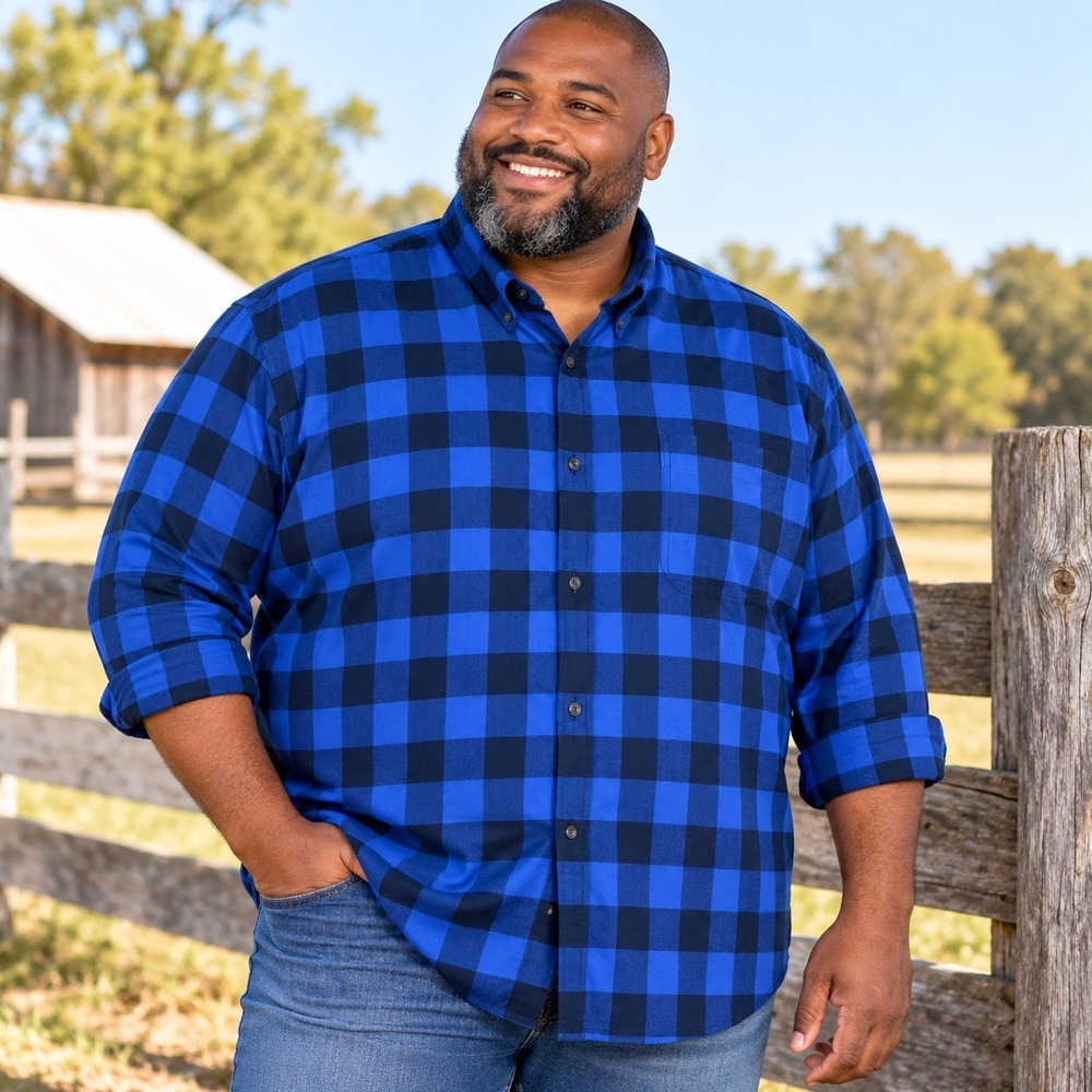 St. John's Bay Buffalo Plaid Shirt Men's 4XL Big & Tall Gorpcore Alt Grunge Y2K